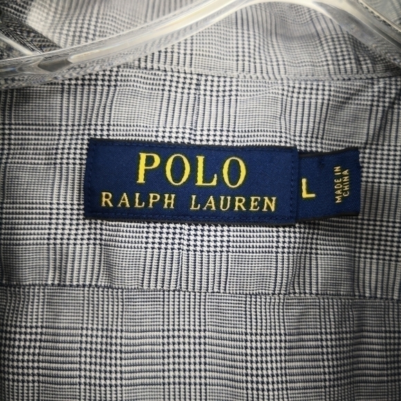 Polo Ralph Lauren Men's L Houndstooth Casual Button Down Long Sleeve Shirt - Picture 9 of 11